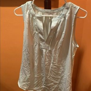 Loft Sleeveless V-Neck Tunic Light Green Blouse